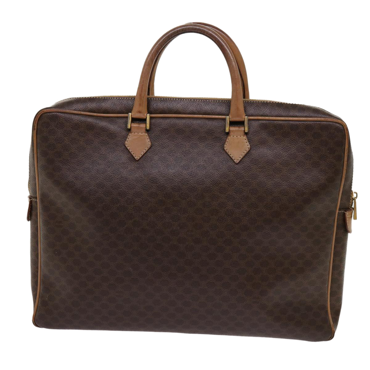 CELINE Macadam Canvas Hand Bag PVC Brown Auth bs13120