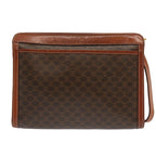 CELINE Macadam Canvas Clutch Bag PVC Brown  13124