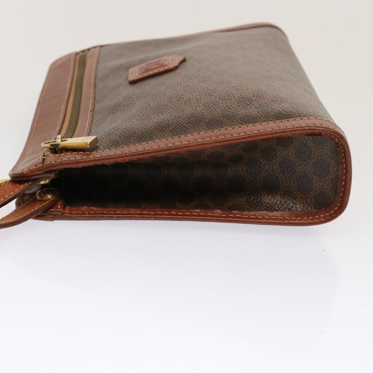 CELINE Macadam Canvas Clutch Bag PVC Brown  13124