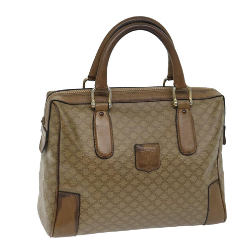 CELINE Macadam Canvas Boston Bag Beige  13186