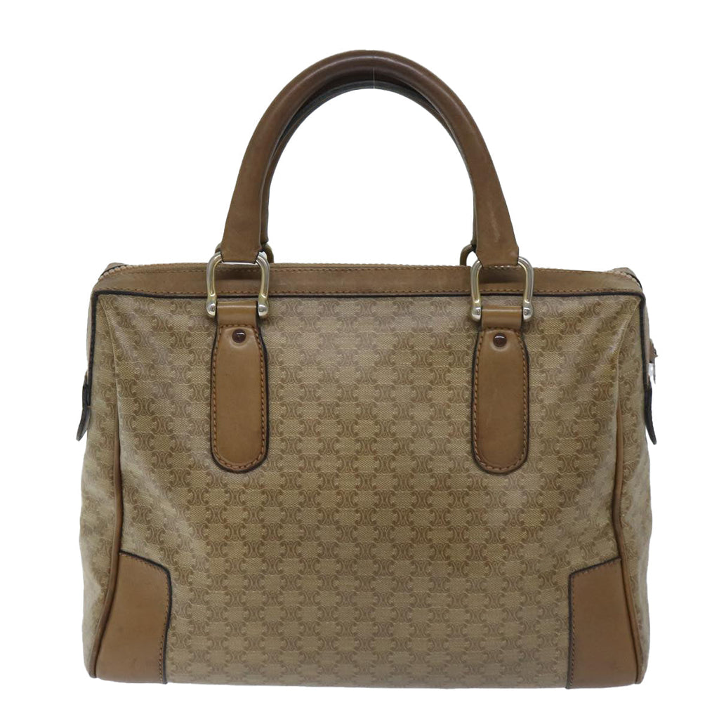 CELINE Macadam Canvas Boston Bag Beige  13186