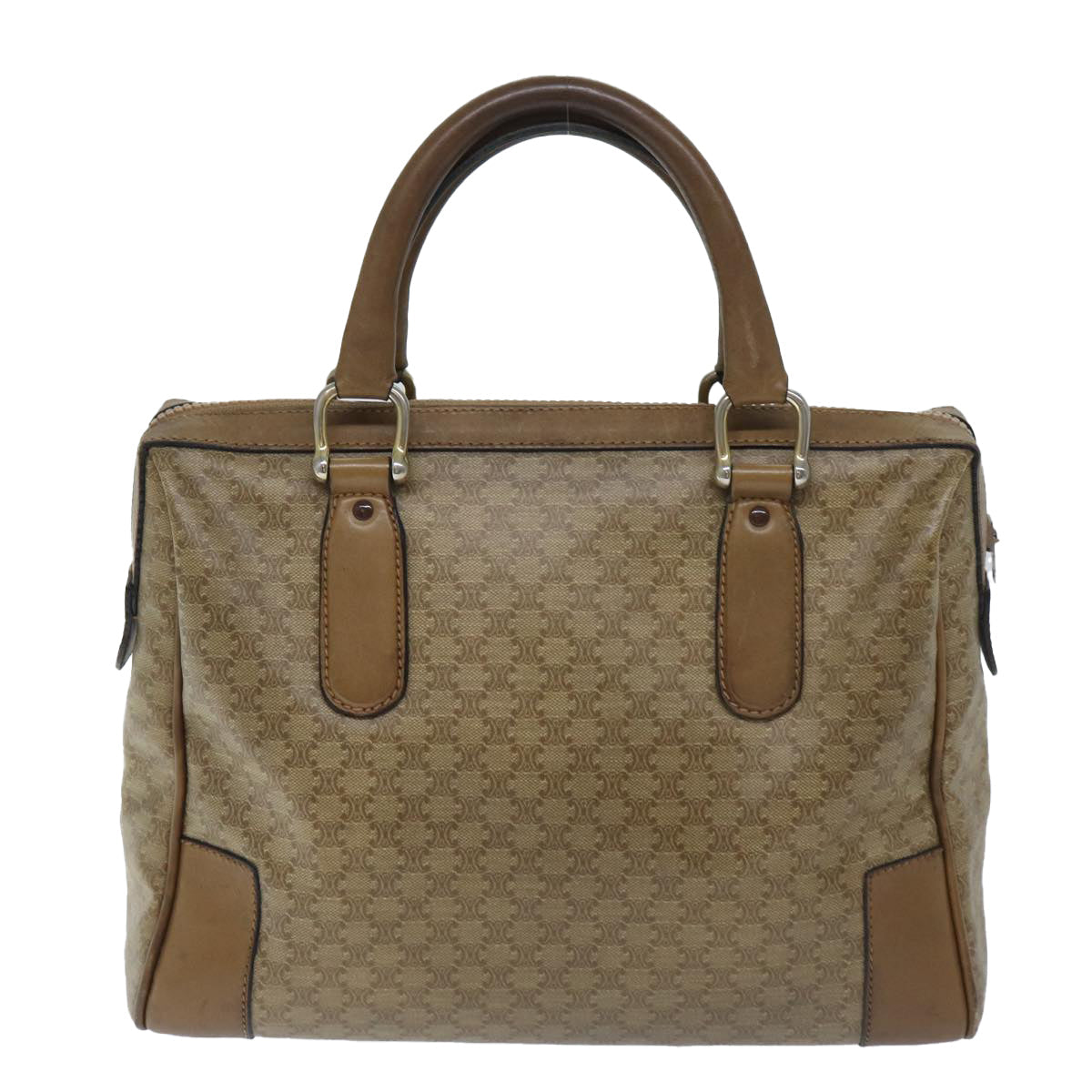 CELINE Macadam Canvas Boston Bag Beige  13186