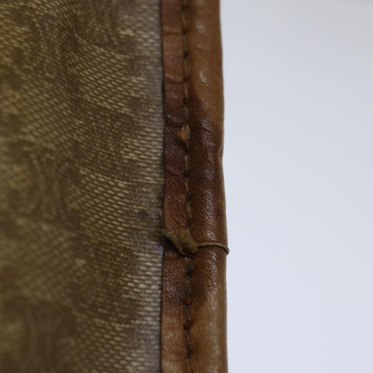 CELINE Macadam Canvas Clutch Bag Beige Auth bs13249