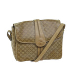 CELINE Macadam Canvas Shoulder Bag Beige Auth bs13267