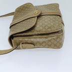 CELINE Macadam Canvas Shoulder Bag Beige Auth bs13267