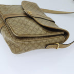 CELINE Macadam Canvas Shoulder Bag Beige Auth bs13267