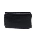 CELINE Clutch Bag Leather Black  13276