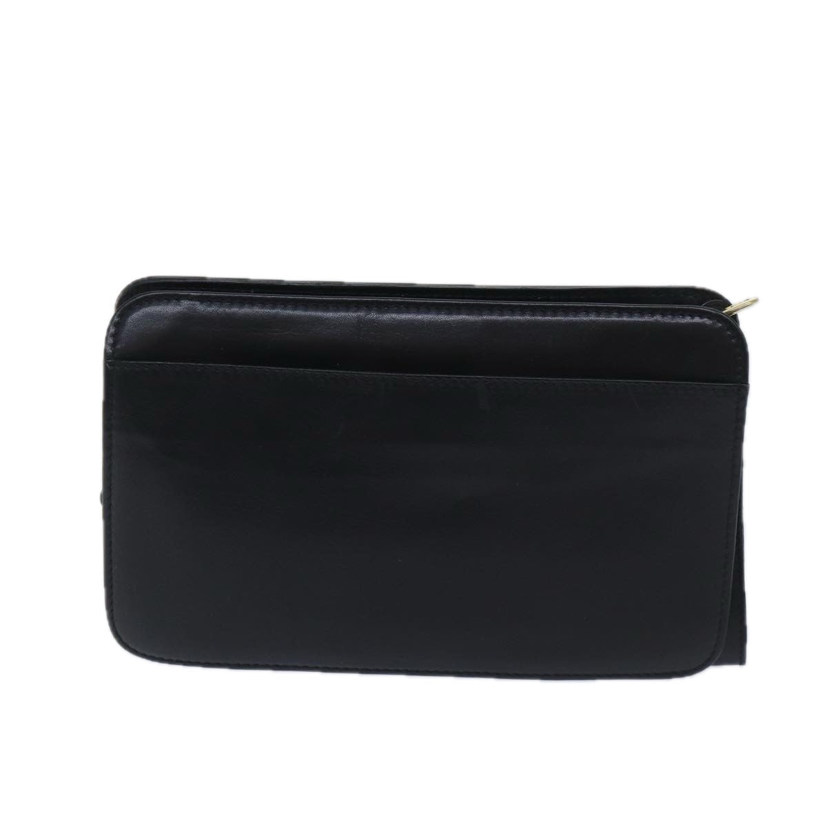 CELINE Clutch Bag Leather Black  13276
