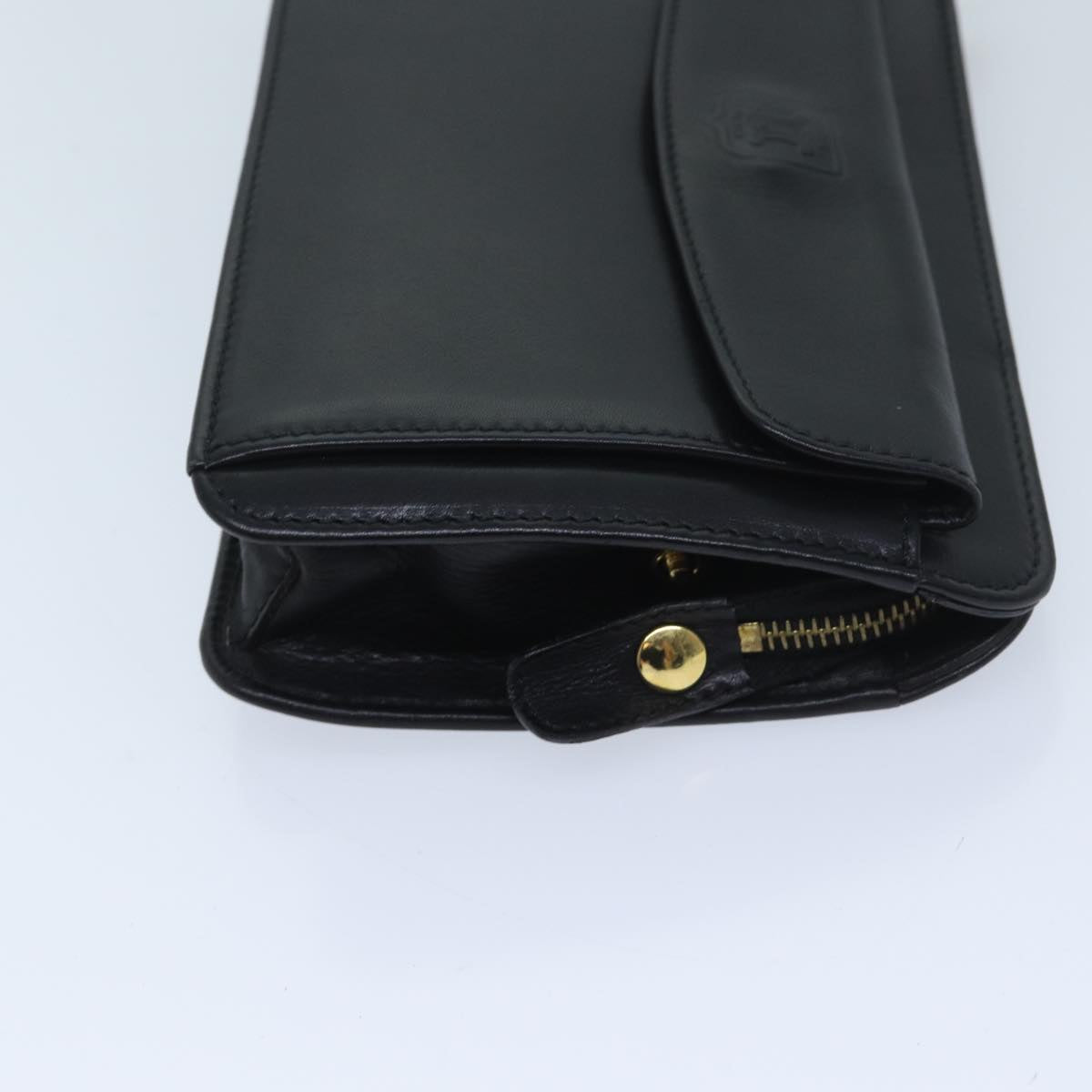 CELINE Clutch Bag Leather Black  13276