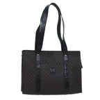 CELINE Macadam Canvas Shoulder Bag PVC Black Auth bs13291