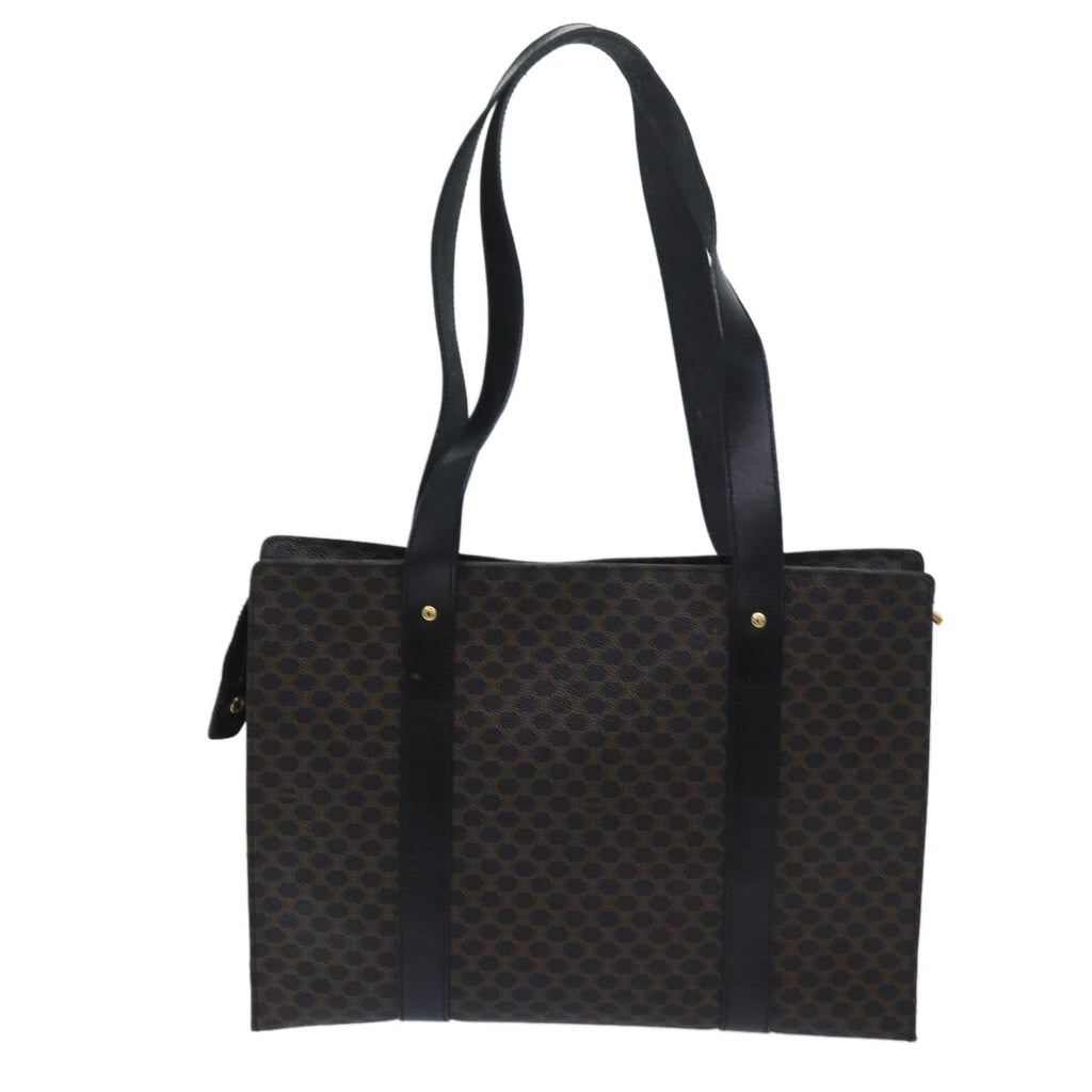CELINE Macadam Canvas Shoulder Bag PVC Black Auth bs13291