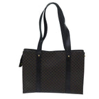 CELINE Macadam Canvas Shoulder Bag PVC Black Auth bs13291