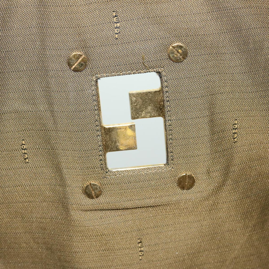 FENDI Zucca Canvas Hand Bag Brown Blackbs13299