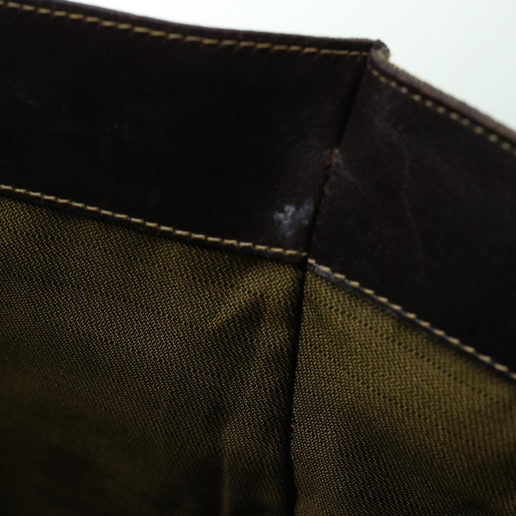 FENDI Zucca Canvas Hand Bag Brown Blackbs13299