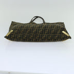 FENDI Zucca Canvas Hand Bag Brown Blackbs13299