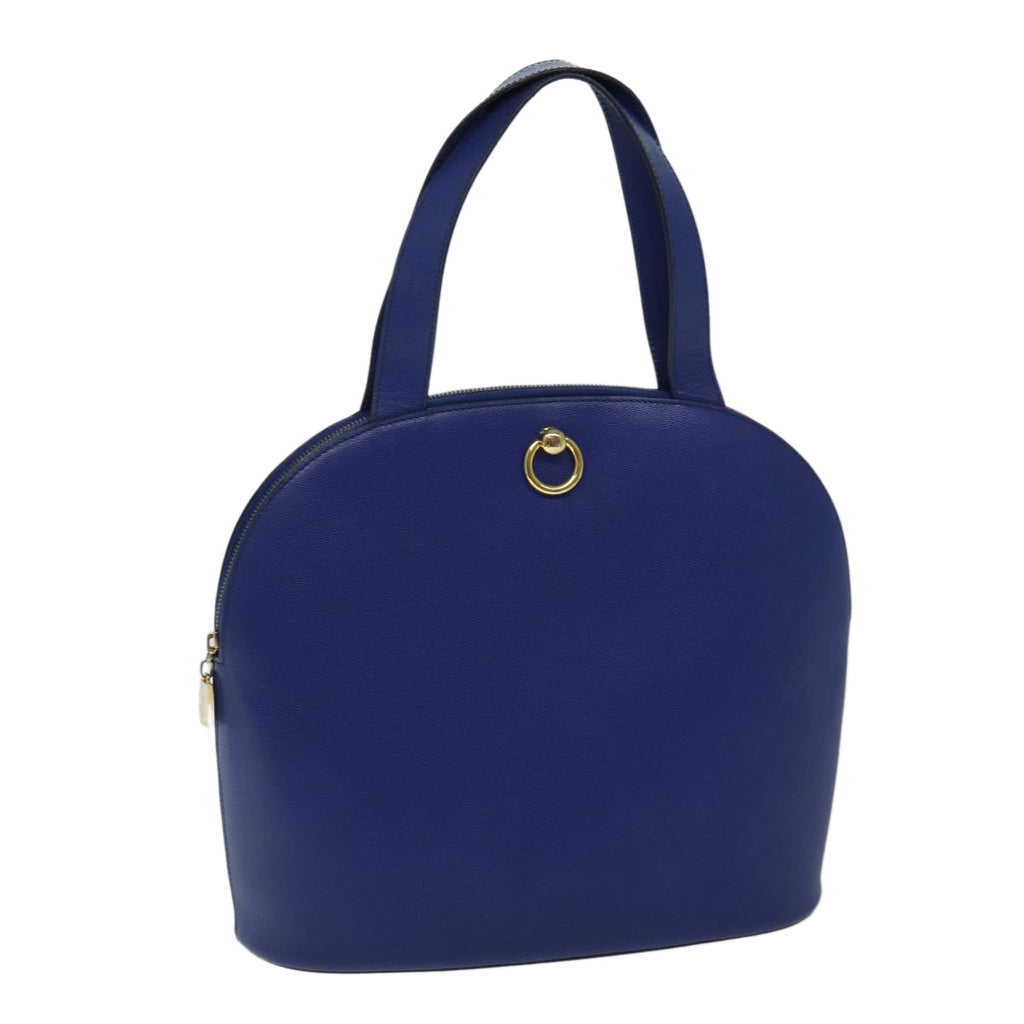 CELINE Hand Bag Leather Blue Auth bs13304