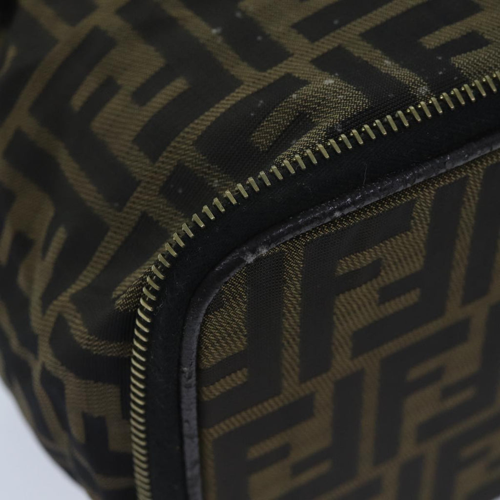 FENDI Zucca Canvas Vanity Pouch Brown Blackbs13353
