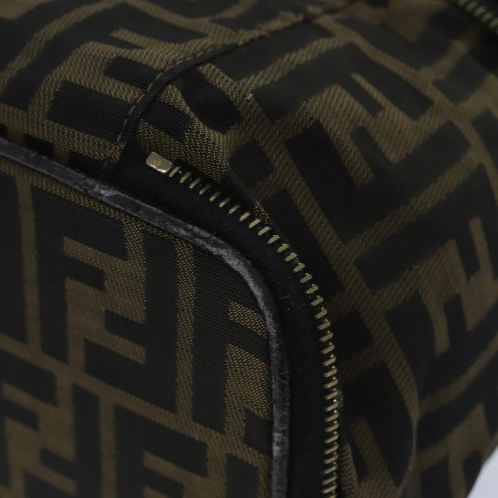 FENDI Zucca Canvas Vanity Pouch Brown Blackbs13353