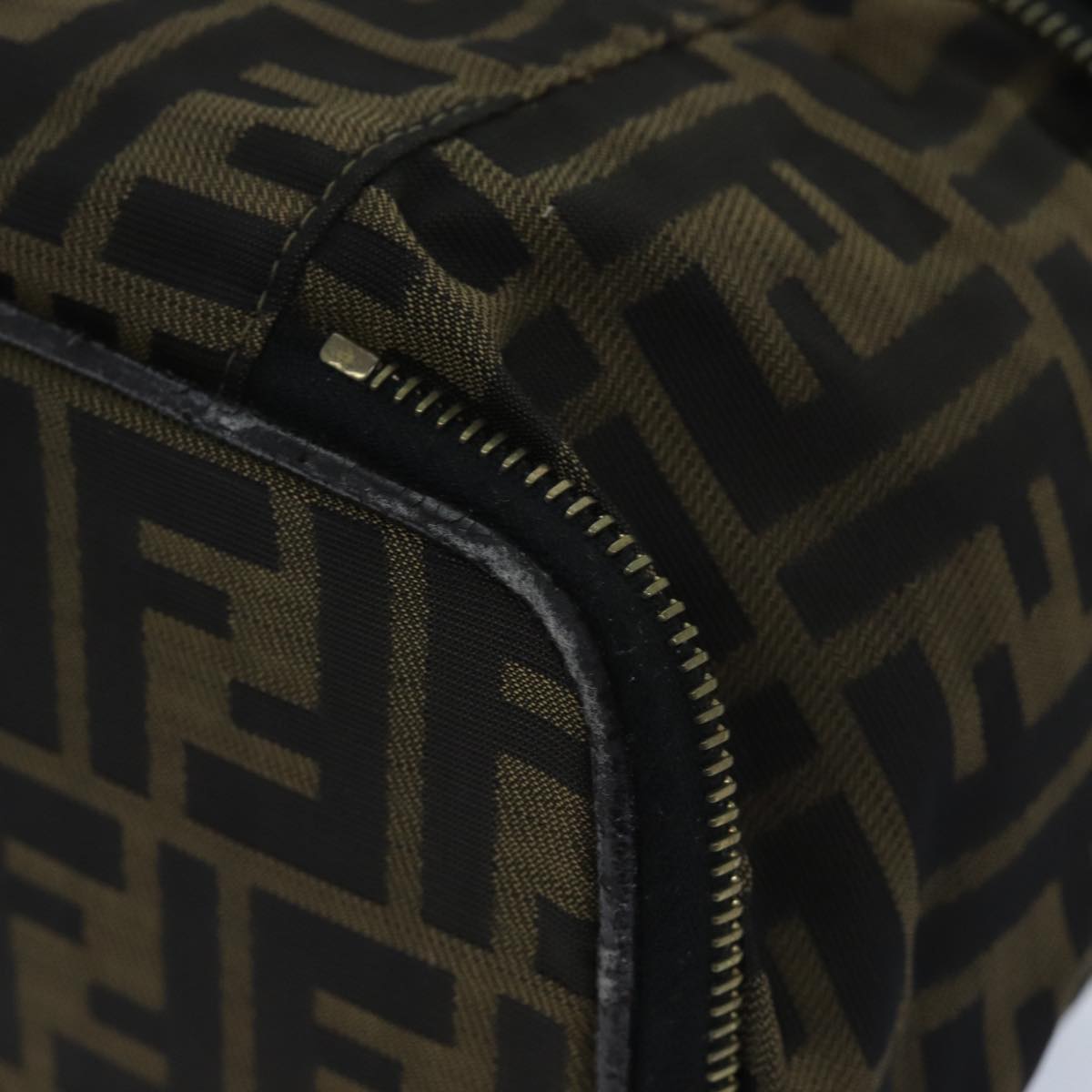 FENDI Zucca Canvas Vanity Pouch Brown Blackbs13353