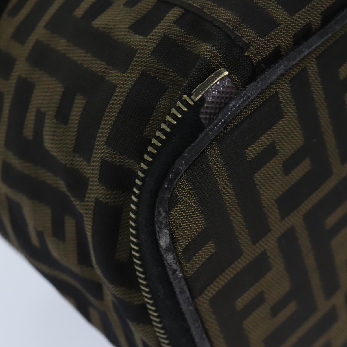 FENDI Zucca Canvas Vanity Pouch Brown Blackbs13353
