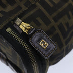 FENDI Zucca Canvas Vanity Pouch Brown Blackbs13353