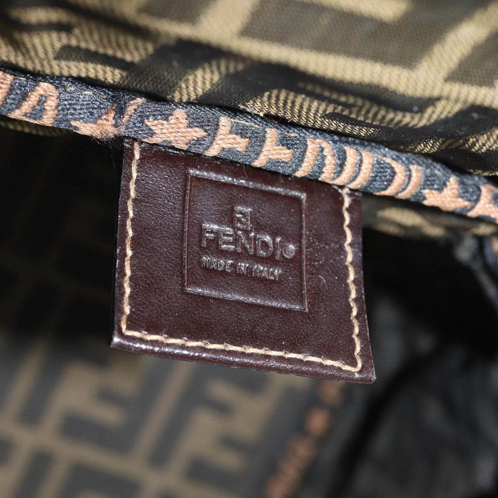 FENDI Zucca Canvas Vanity Pouch Brown Blackbs13353