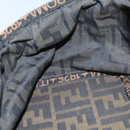 FENDI Zucca Canvas Vanity Pouch Brown Blackbs13353