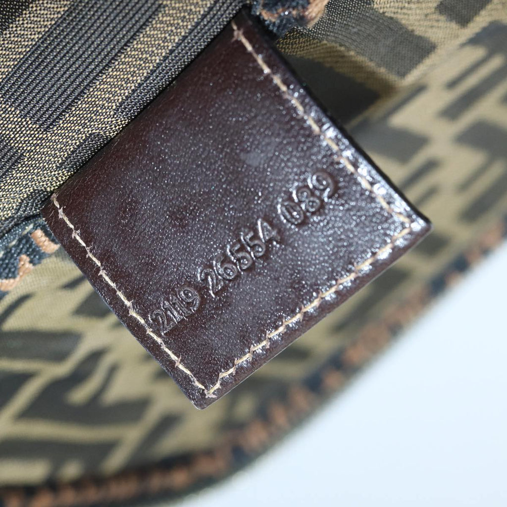 FENDI Zucca Canvas Vanity Pouch Brown Blackbs13353