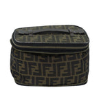 FENDI Zucca Canvas Vanity Pouch Brown Blackbs13353