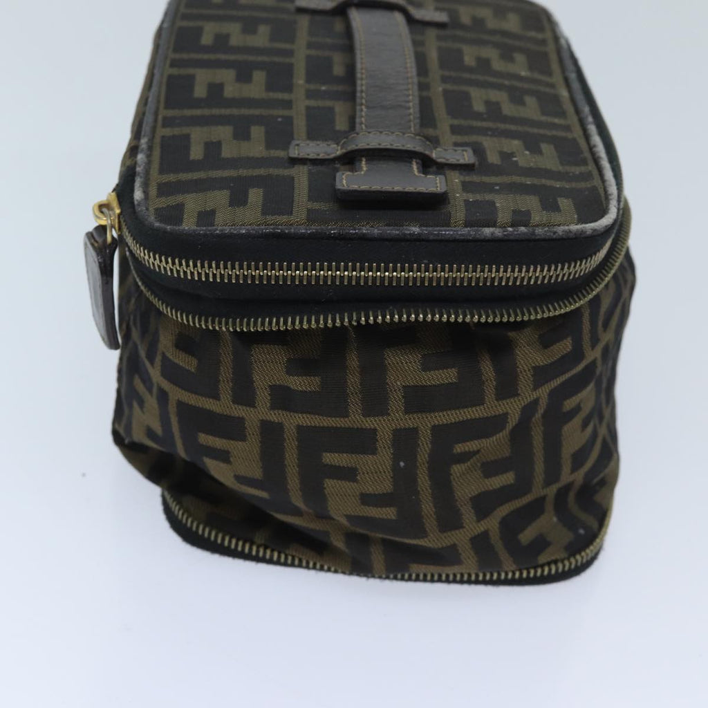 FENDI Zucca Canvas Vanity Pouch Brown Blackbs13353