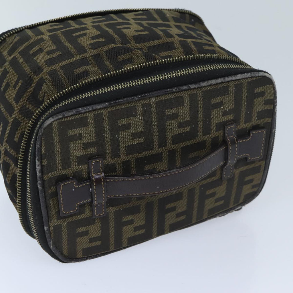 FENDI Zucca Canvas Vanity Pouch Brown Blackbs13353
