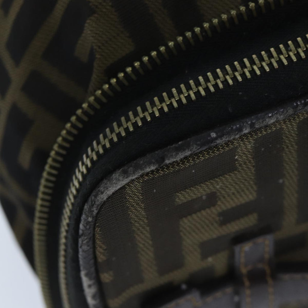 FENDI Zucca Canvas Vanity Pouch Brown Blackbs13353