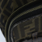 FENDI Zucca Canvas Vanity Pouch Brown Blackbs13353