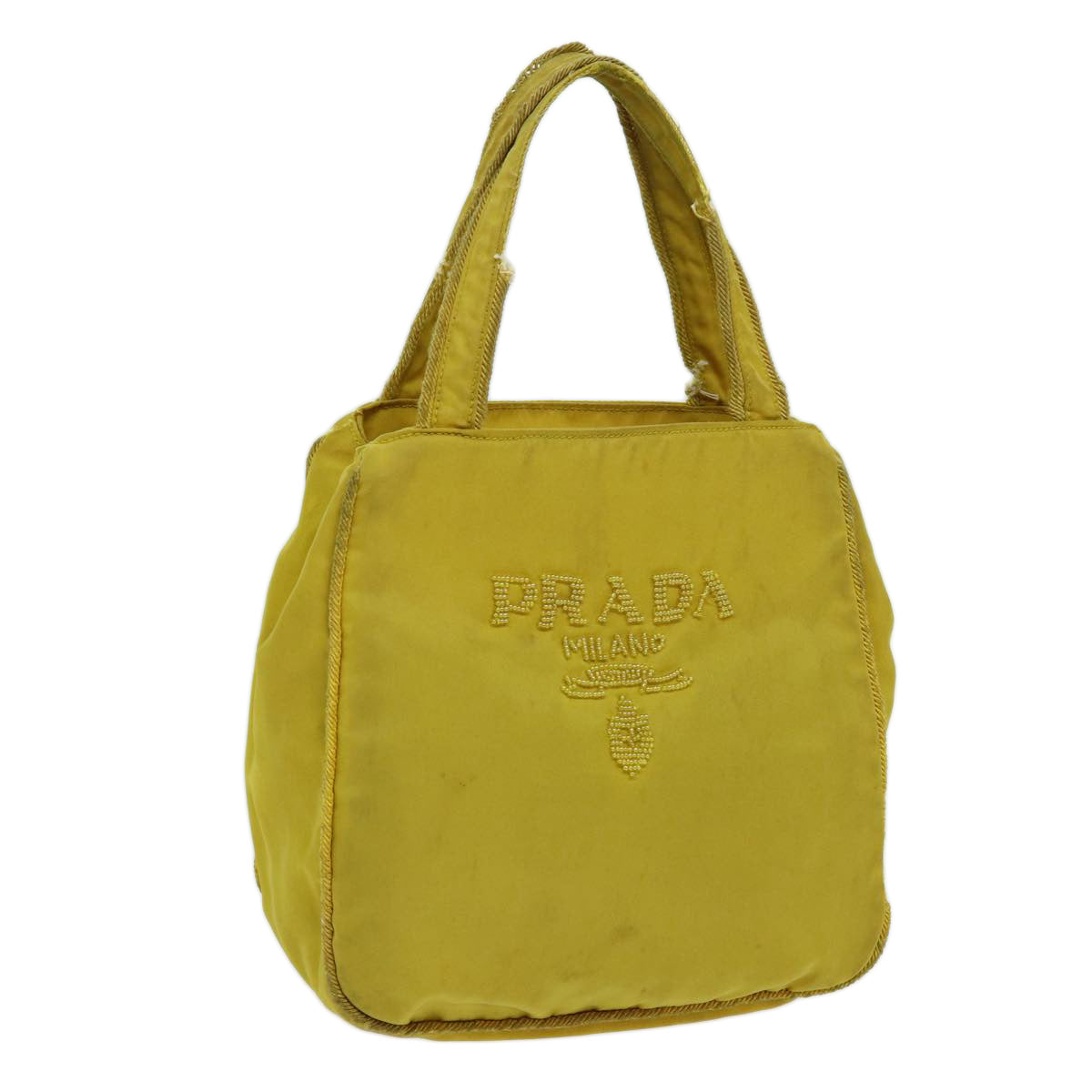 PRADA Hand Bag Nylon Yellow bs13368