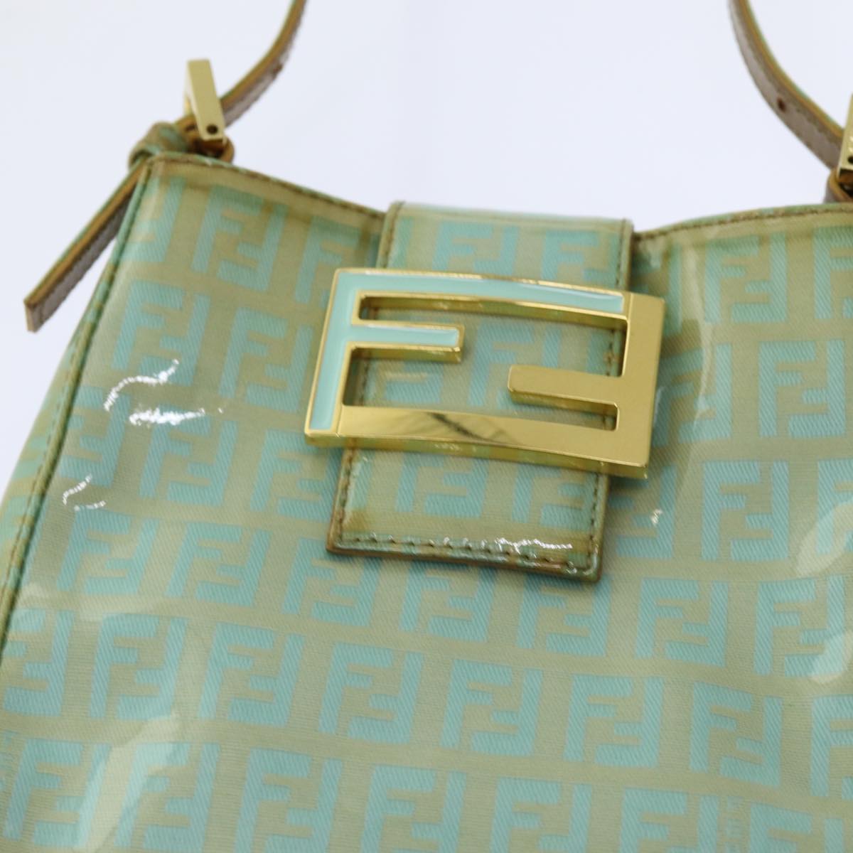 FENDI Zucchino Canvas Hand Bag Greenbs13377