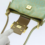 FENDI Zucchino Canvas Hand Bag Greenbs13377