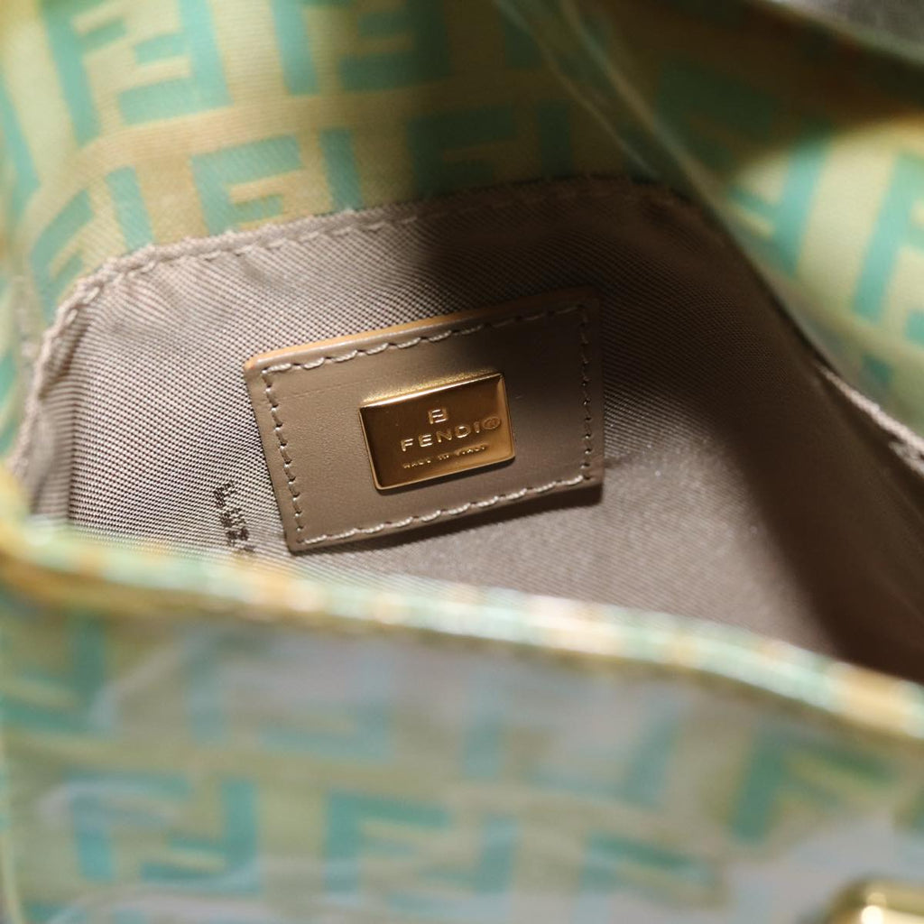 FENDI Zucchino Canvas Hand Bag Greenbs13377