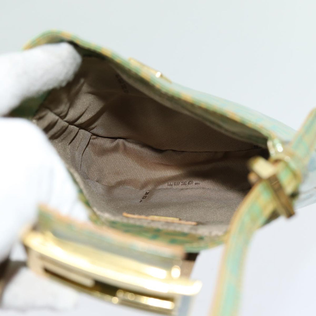 FENDI Zucchino Canvas Hand Bag Greenbs13377