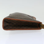 CELINE Macadam Canvas Clutch Bag PVC Brown Auth bs13386