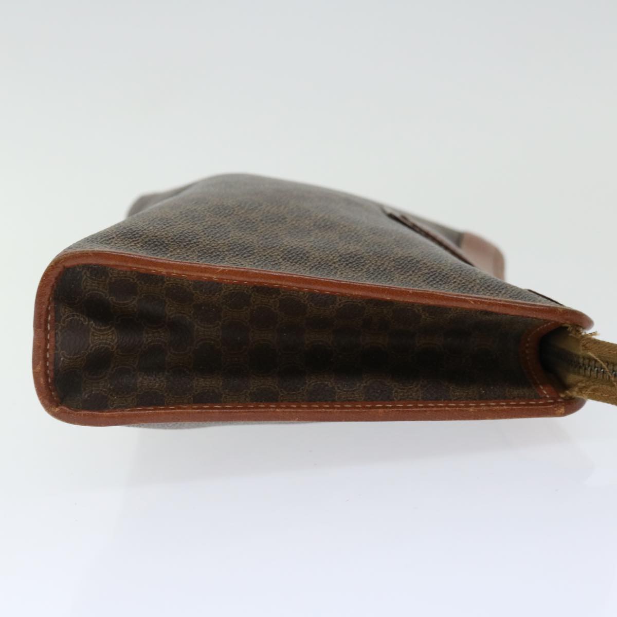 CELINE Macadam Canvas Clutch Bag PVC Brown Auth bs13386