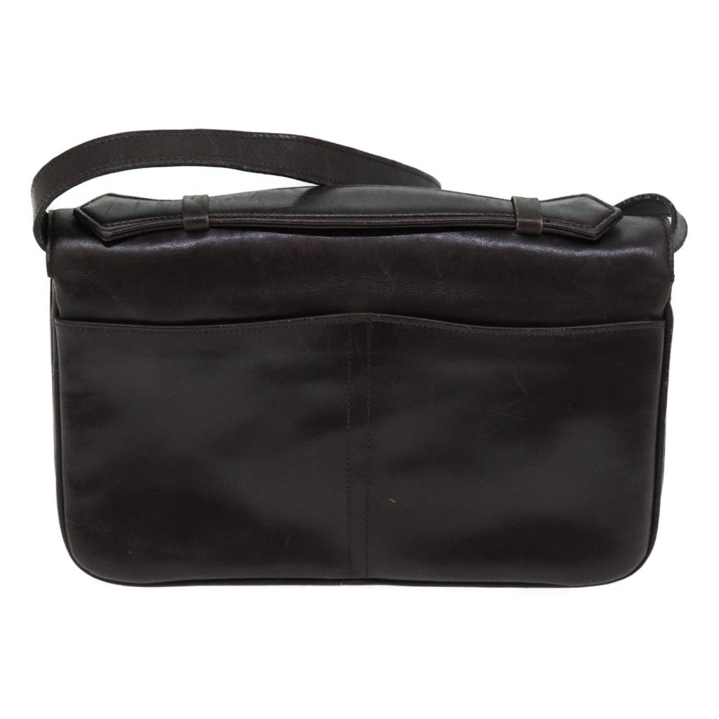 CELINE Shoulder Bag Leather Brown  13408