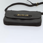 CELINE Shoulder Bag Leather Brown  13408