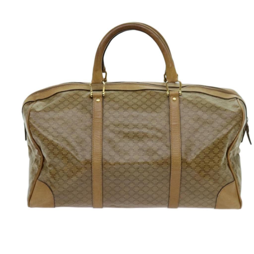 CELINE Macadam Canvas Boston Bag Beige  13419