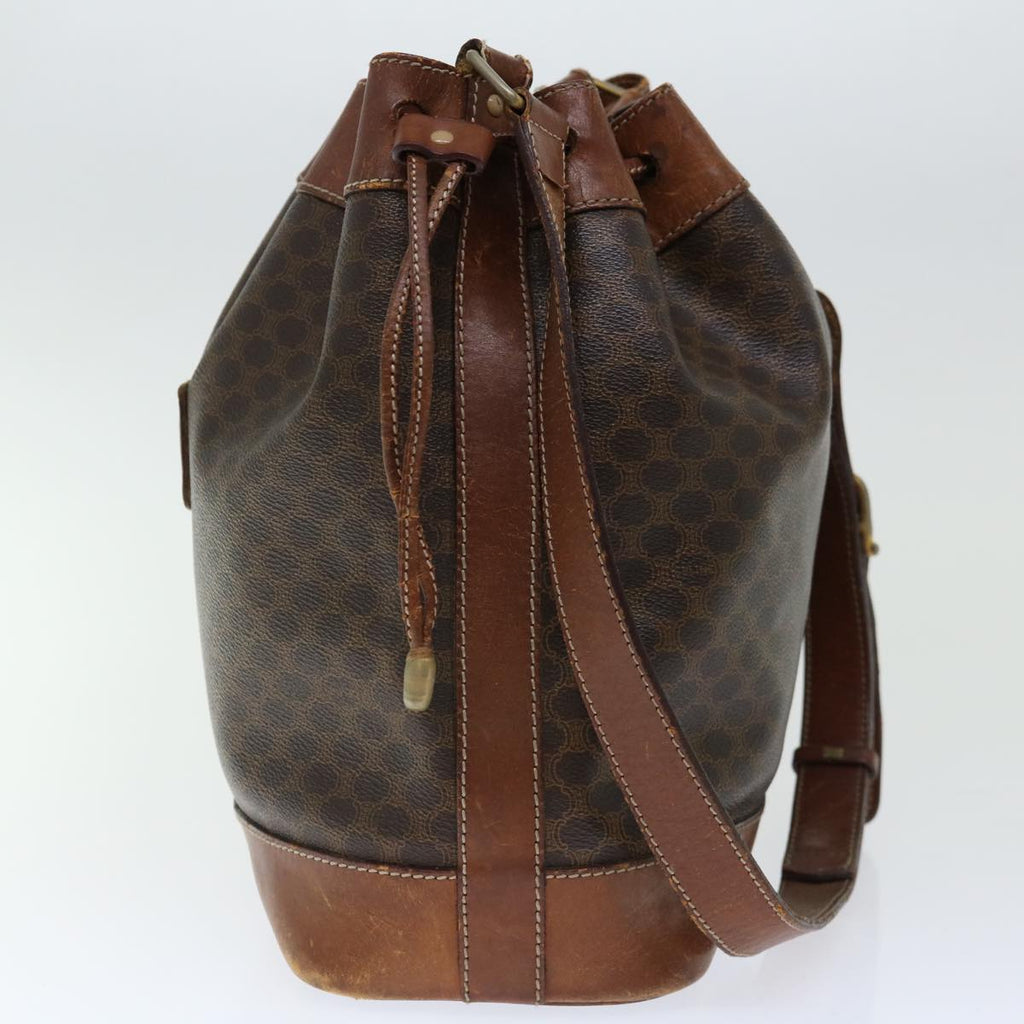 CELINE Macadam Canvas Shoulder Bag PVC Brown  13427