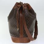 CELINE Macadam Canvas Shoulder Bag PVC Brown  13427