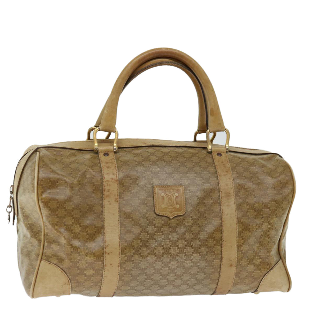 CELINE Macadam Canvas Boston Bag Beige  13428