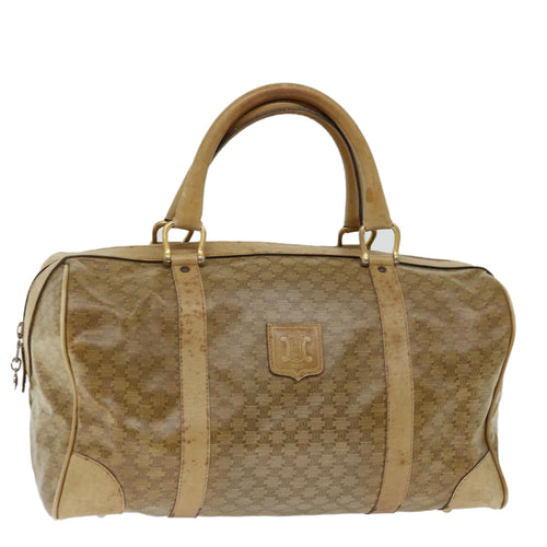 CELINE Macadam Canvas Boston Bag Beige  13428