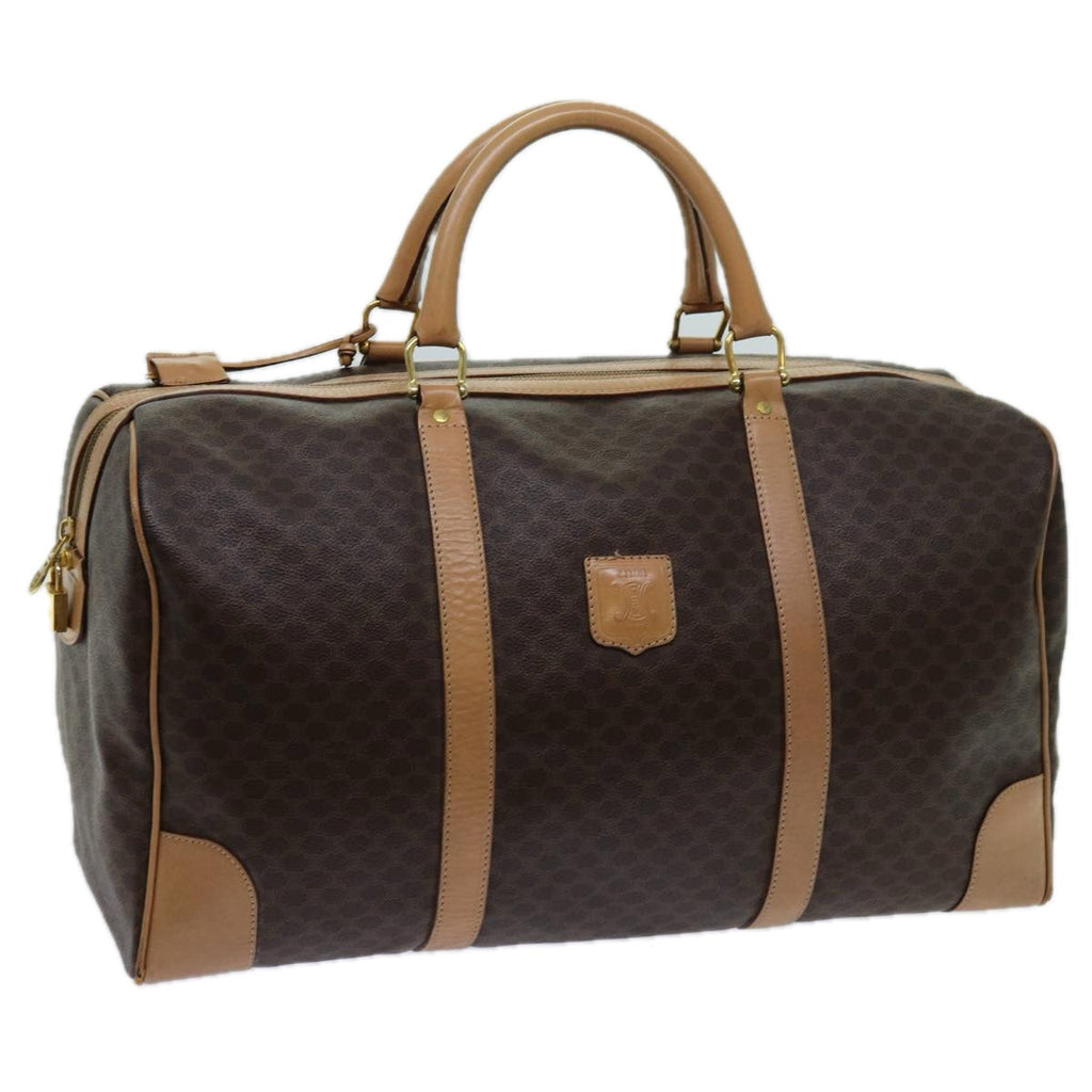 CELINE Macadam Canvas Boston Bag PVC Brown  13430