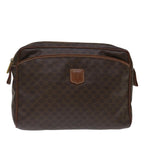 CELINE Macadam Canvas Clutch Bag PVC Brown Auth bs13453
