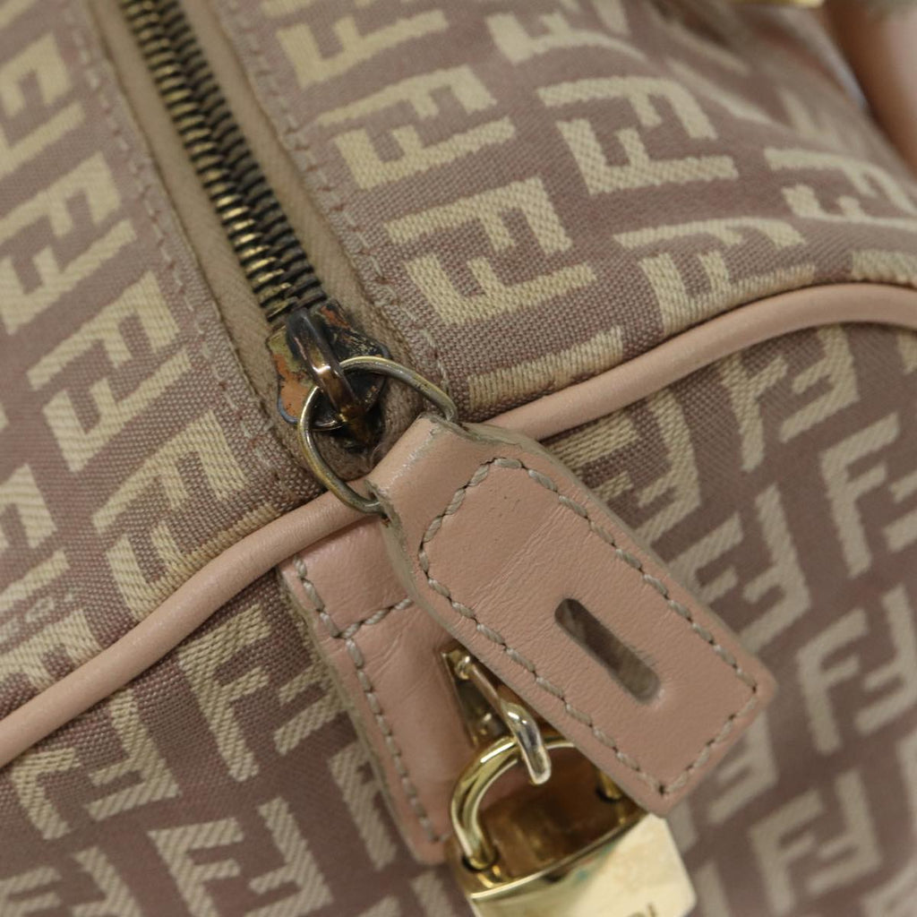 FENDI Zucchino Canvas Mini Boston Bag Pinkbs13506